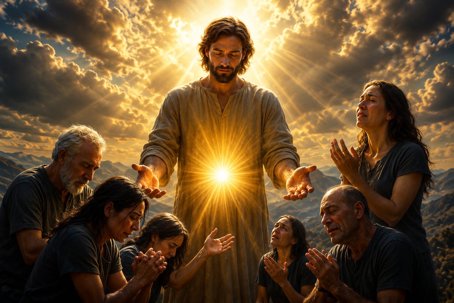 The Light embracing those who pray